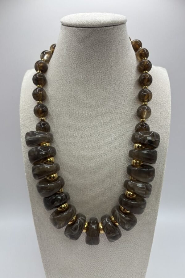 Collier Brigitte chocolat face Collier Brigitte chocolat face