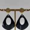 Boucles d'oreilles Gabrielle noir vue de dos Boucles d'oreilles Gabrielle noir vue de dos