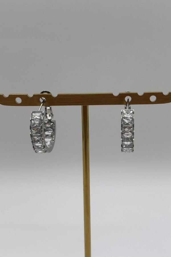Boucles d'oreilles Lia argenté vue de face