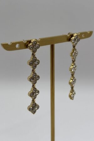 Boucles d'oreilles Flora cristal vue de côté