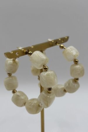Boucles d'oreilles Nadia nacré vue de côté