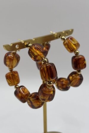 Boucles d'oreilles Nadia ambre vue de côté