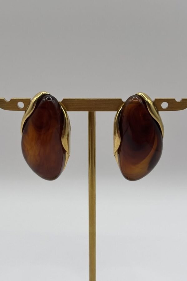 Boucles d'oreilles Maria ambre vue de face