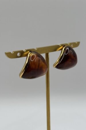 Boucles d'oreilles Noa ambre vue de côté