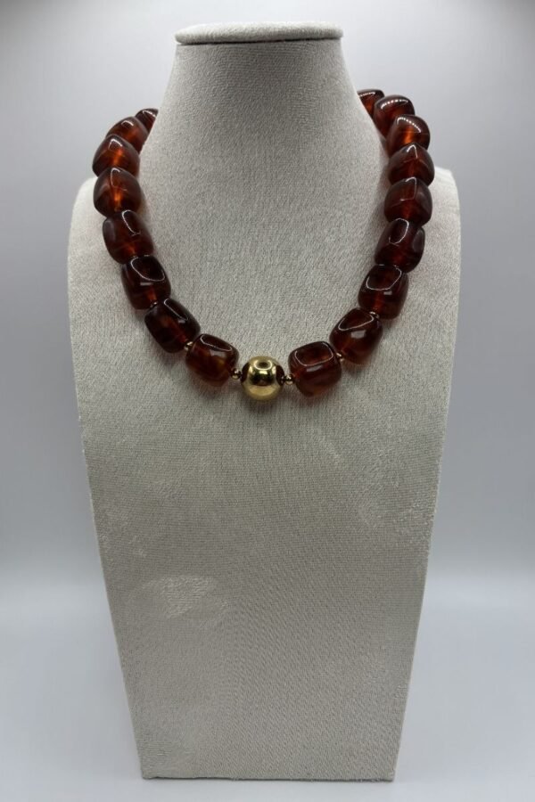 Collier Nadia ambre face Collier Nadia ambre face