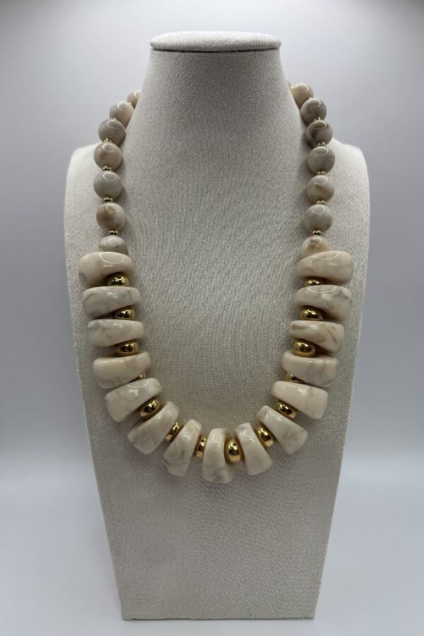 Collier Brigitte beige face Collier Brigitte beige face