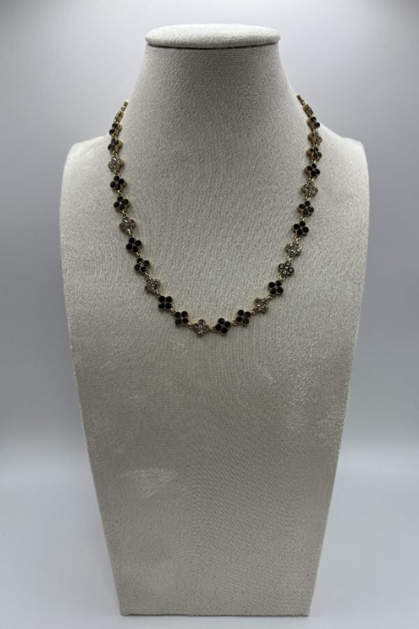 Collier Flora noir face Collier Flora noir face