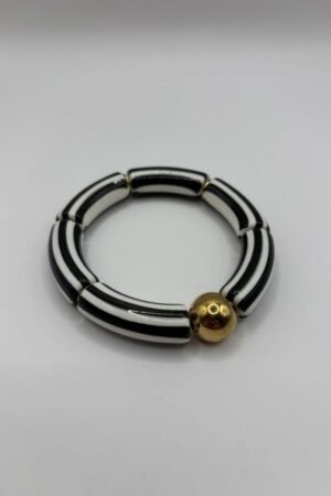 Bracelet Lisa noir vue de haut Bracelet Lisa noir vue de haut