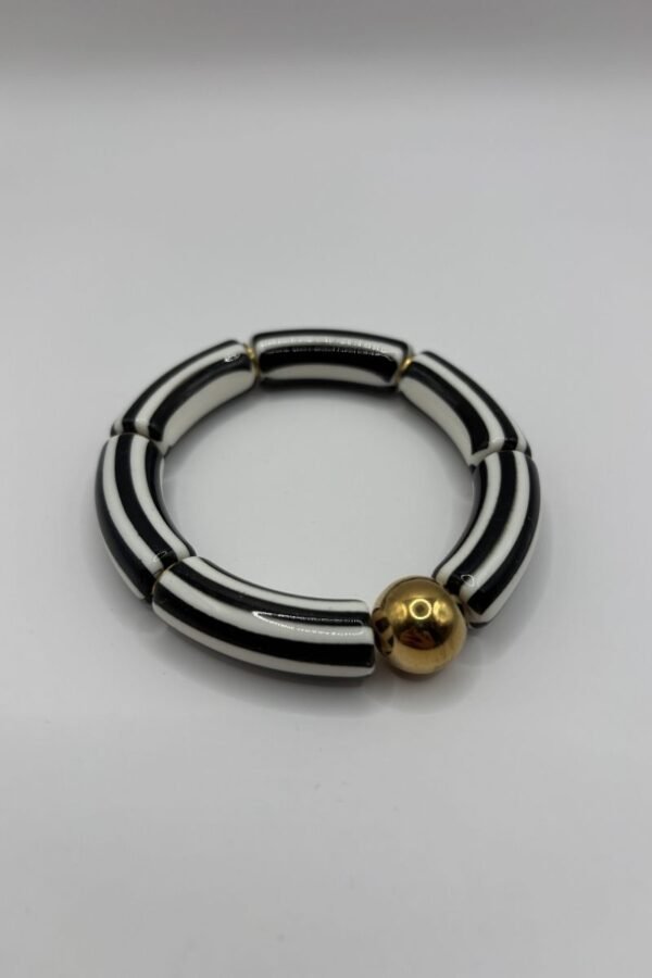 Bracelet Lisa noir vue de haut Bracelet Lisa noir vue de haut