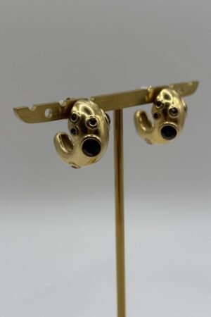 Boucles d'oreilles Anna noir vue de côté