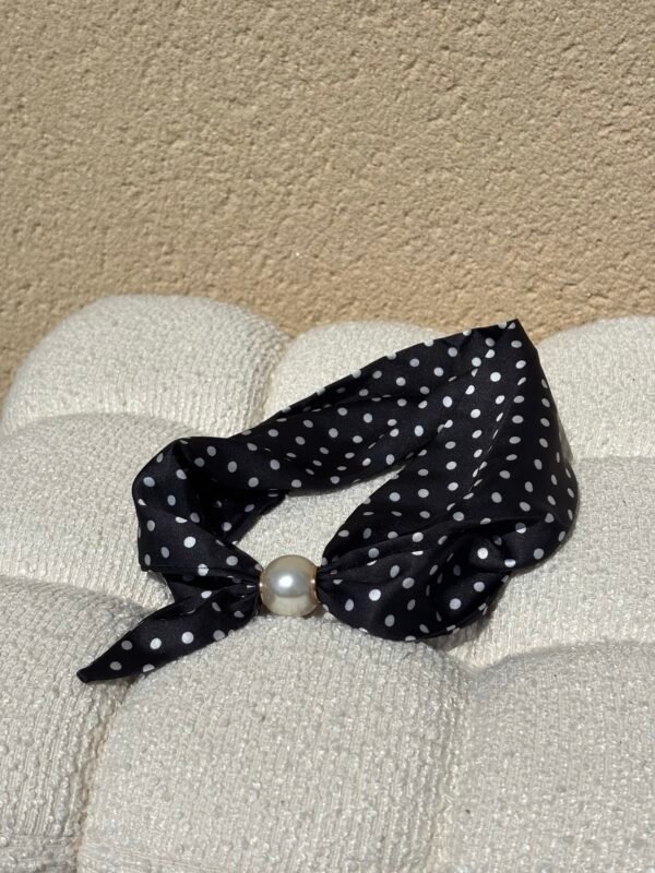 Foulard bandana pois noir