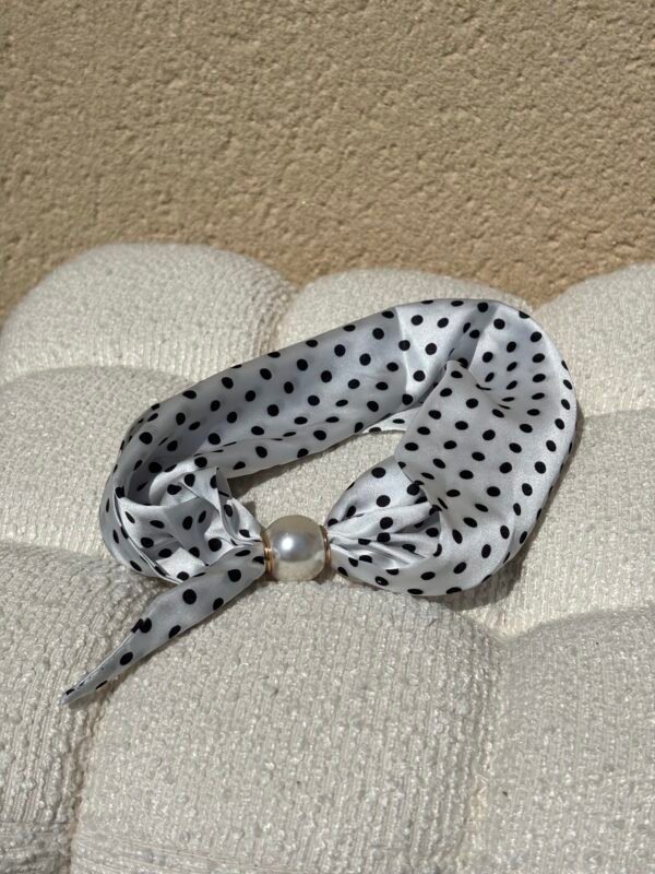 Foulard bandana pois blanc